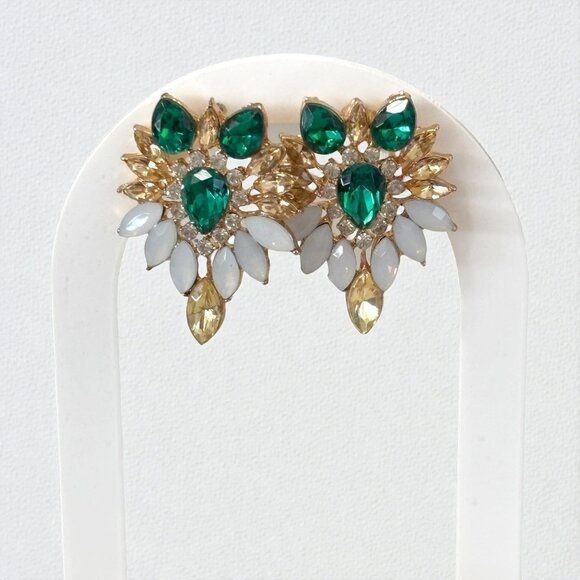 Elegant Emerald Night Out Stud Earrings - Picture 3 of 7